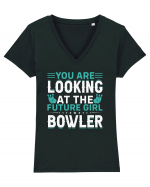 You are looking at the future girl bowler Tricou mânecă scurtă guler V Damă Evoker