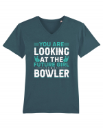 You are looking at the future girl bowler Tricou mânecă scurtă guler V Bărbat Presenter