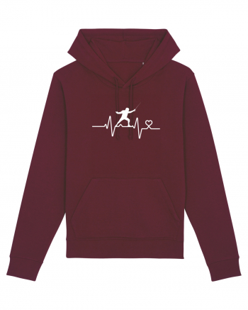 Heart Beat I love fencing Burgundy