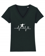 Heart Beat I love fencing Tricou mânecă scurtă guler V Damă Evoker