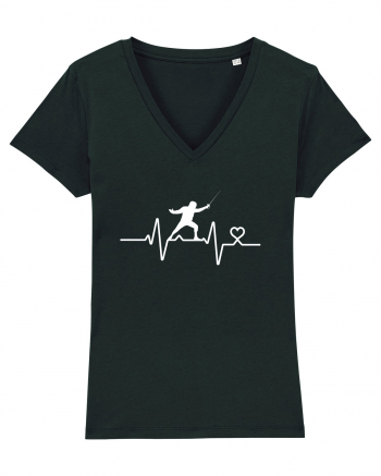 Heart Beat I love fencing Black