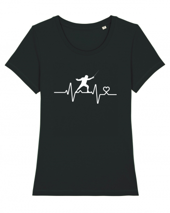 Heart Beat I love fencing Black