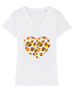 Coffee lovers Tricou mânecă scurtă guler V Damă Evoker
