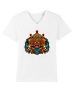 Barong Mask from Bali Tricou mânecă scurtă guler V Bărbat Presenter
