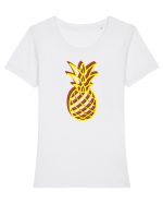 Trippy Pineapple  Tricou mânecă scurtă guler larg fitted Damă Expresser