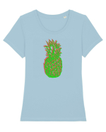 Trippy Pineapple  Tricou mânecă scurtă guler larg fitted Damă Expresser