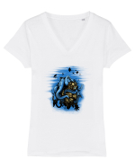 Deep Water Mystery Tricou mânecă scurtă guler V Damă Evoker
