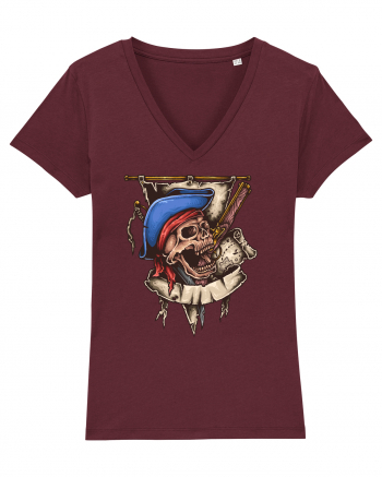 Pirate Skull Burgundy