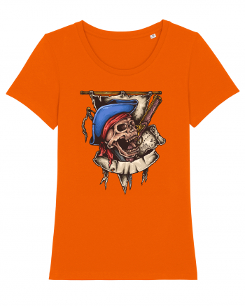 Pirate Skull Bright Orange