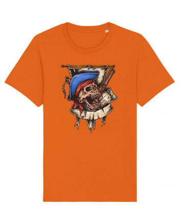 Pirate Skull Bright Orange