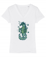 Scuba Seahorse Tricou mânecă scurtă guler V Damă Evoker