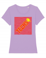 Techno Music Lover  Tricou mânecă scurtă guler larg fitted Damă Expresser