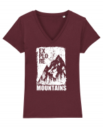 Explore Mountains Tricou mânecă scurtă guler V Damă Evoker