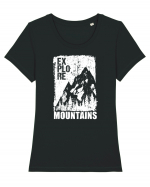 Explore Mountains Tricou mânecă scurtă guler larg fitted Damă Expresser