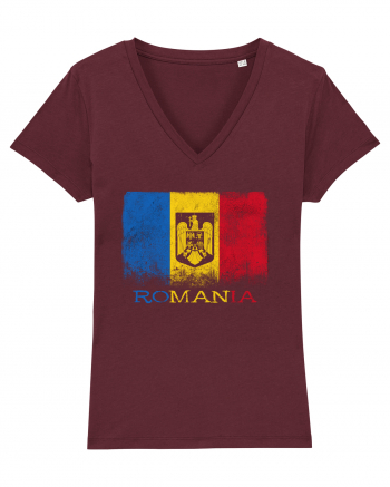 Romania Tricolor Burgundy