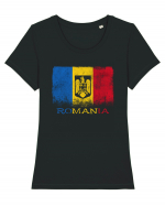 Romania Tricolor Tricou mânecă scurtă guler larg fitted Damă Expresser