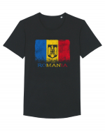 Romania Tricolor Tricou mânecă scurtă guler larg Bărbat Skater