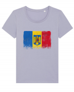 Steag Vintage Romania Tricou mânecă scurtă guler larg fitted Damă Expresser