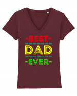 Best Dad Ever Tricou mânecă scurtă guler V Damă Evoker