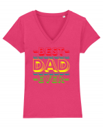 Best Dad Ever Tricou mânecă scurtă guler V Damă Evoker