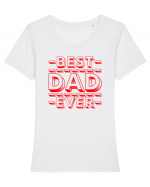 Best Dad Ever Tricou mânecă scurtă guler larg fitted Damă Expresser