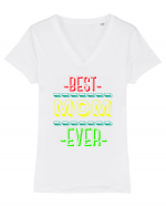 Best Mom Ever Tricou mânecă scurtă guler V Damă Evoker