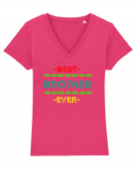 Best Brother Ever  Tricou mânecă scurtă guler V Damă Evoker