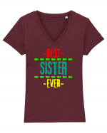 Best Sister Ever Tricou mânecă scurtă guler V Damă Evoker