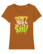 Don't give a shit! Tricou mânecă scurtă guler larg fitted Damă Expresser