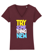 Try Something New Tricou mânecă scurtă guler V Damă Evoker