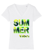 Summer Vibes  Tricou mânecă scurtă guler V Damă Evoker