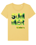 Summer Vibes  Tricou mânecă scurtă guler larg fitted Damă Expresser