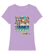 Summer Vibes  Tricou mânecă scurtă guler larg fitted Damă Expresser