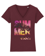 Summer Vibes  Tricou mânecă scurtă guler V Damă Evoker