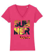 Summer Vibes  Tricou mânecă scurtă guler V Damă Evoker