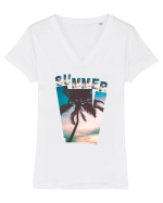 Summer Vibes  Tricou mânecă scurtă guler V Damă Evoker