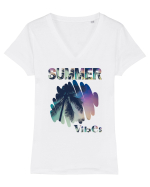 Summer Vibes  Tricou mânecă scurtă guler V Damă Evoker