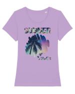 Summer Vibes  Tricou mânecă scurtă guler larg fitted Damă Expresser