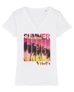 Summer Vibes  Tricou mânecă scurtă guler V Damă Evoker