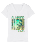 Summer Vibes  Tricou mânecă scurtă guler V Damă Evoker