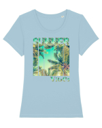 Summer Vibes  Tricou mânecă scurtă guler larg fitted Damă Expresser