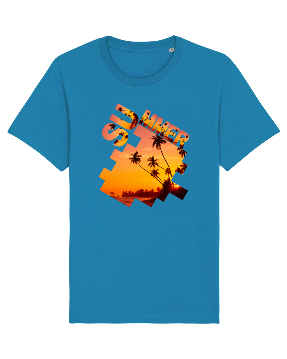 Tricou mânecă scurtă Unisex Rocker Azur