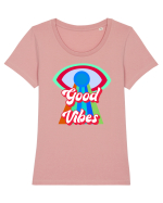 Good Vibes Tricou mânecă scurtă guler larg fitted Damă Expresser