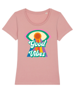 Good Vibes Tricou mânecă scurtă guler larg fitted Damă Expresser