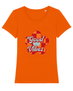 Good Vibes Tricou mânecă scurtă guler larg fitted Damă Expresser