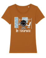 Aiurea în tramvai Tricou mânecă scurtă guler larg fitted Damă Expresser