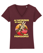 Ai încredere - Sunt profesionist Tricou mânecă scurtă guler V Damă Evoker