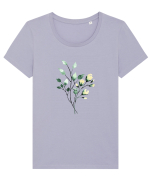 Blossom Tricou mânecă scurtă guler larg fitted Damă Expresser