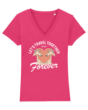 Let's travel together forever - dark colors Raspberry