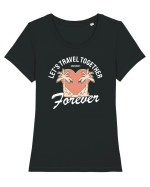 Let's travel together forever - dark colors Tricou mânecă scurtă guler larg fitted Damă Expresser
